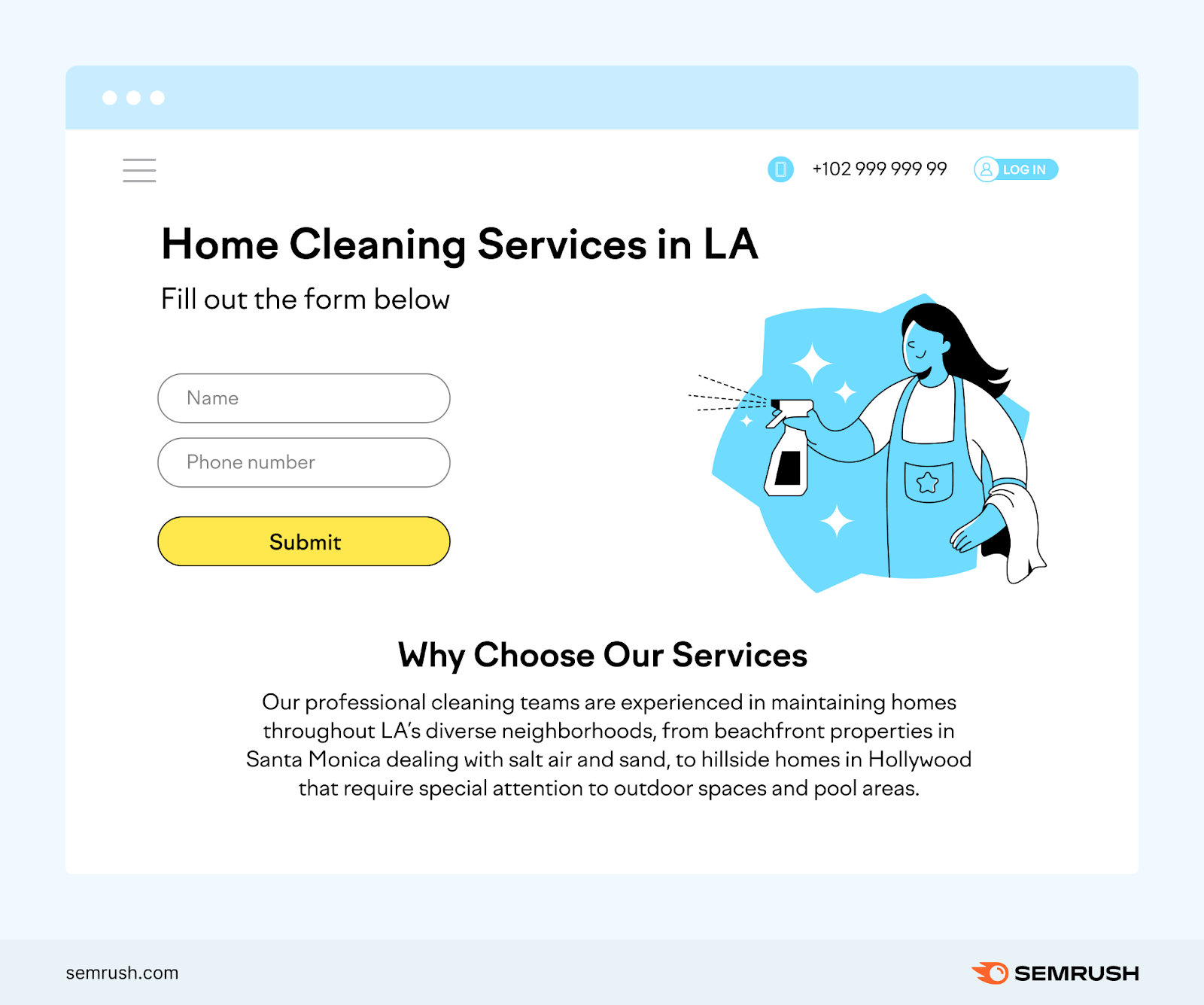 The location page landing page mentions beachfront properties, salt air, sand, outdoor spaces, and pools.