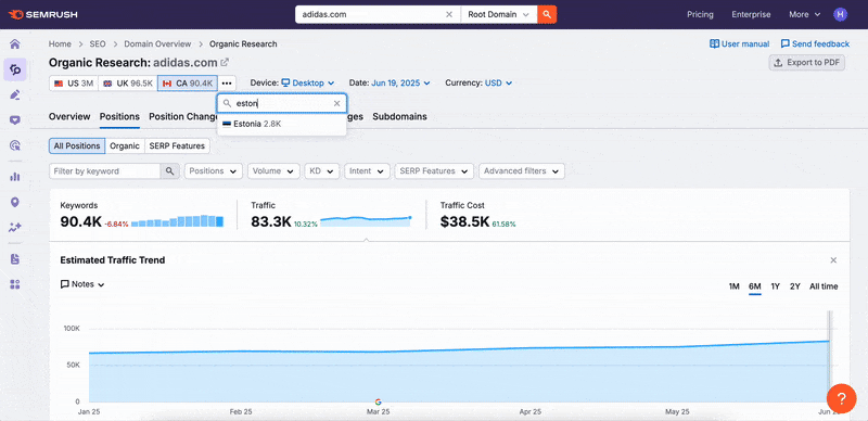 Adding databases in Organic Research.