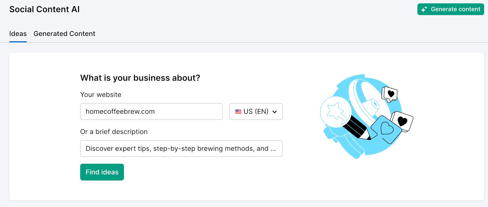 Generate multimedia content for social media image 1